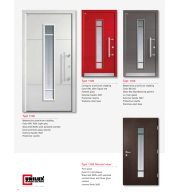 Type 1109 LivingLine – Horizontal Basic Madras Glass LivingLine Aluminium-Wood Door, Steel or Oak Core, Multi-Lock, Custom Handle Set, 200+ Color Choices, Luxury Home Entrance Solution